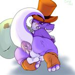  2015 annoyed anthro anus backsack bag balls big_anus blush butt clenched_teeth coast_(artist) croco crocodile cum cum_in_ass cum_inside fangs gloves hat kneeling looking_at_viewer looking_back male mario_bros nervous nintendo penis puffy_anus purple_scales raised_tail rear_view reptile sack scalie solo spats super_mario_rpg sweat teeth top_hat video_games white_scales 