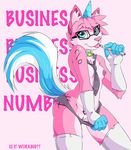  anthro armband blue_eyes breasts business_business_business_numbers_is_it_working? clothing collar equine eyewear f4814n feline fur glasses horn horse hybrid lego_movie legwear mammal marker necktie nipples panties pink_fur pony pussy small_chest stockings the_lego_movie underwear unikitty 