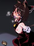  animal_ears arms_behind_back bad_id bad_nicoseiga_id ball_gag bare_shoulders bdsm benikurage blush bondage bound bow brown_eyes brown_hair cat_ears cat_food cookie_(touhou) crying crying_with_eyes_open detached_sleeves flat_chest gag gagged gyo hair_bow hair_tubes hakurei_reimu heavy_breathing nipple_slip nipples rope saliva solo tears touhou 