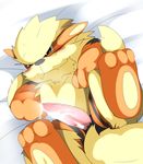  arcanine bed blush canine dog male mammal nintendo penis pok&eacute;mon precum solo video_games white_monkey 