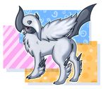  2014 absol anus blush butt female feral kyoushiro looking_at_viewer mega_absol mega_evolution nintendo pok&eacute;mon pussy raised_tail signature simple_background solo video_games wings 