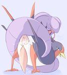  anal anal_penetration anus arbok avian blue_background cum cum_in_ass cum_inside cum_while_penetrated cumshot eyes_closed hemipenes male male/male multi_cock nintendo open_mouth orgasm pcred566 penetration penis plain_background pok&eacute;mon sex swellow video_games 