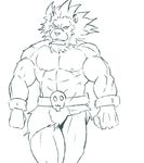  abs bulge capcom clothing feline leo_(red_earth) lion loincloth mammal monochrome muscles red_earth seitora video_games 