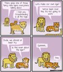  1111comics comic dialogue english_text feline feral humor hybrid imminent_sex liger lion male male/male mammal text tiger 