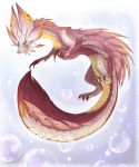  aseethe bubble capcom claws crest digital_media_(artwork) dragon feral frill fur furred_dragon mizutsune monster_hunter open_mouth pink_scales pink_tamamitsune red_fur scales solo teeth tongue video_games white_scales yellow_scales 