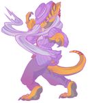  anthro anthrofied beelzemon_(artist) claws cute_fangs ga&euml;l_the_scrafty glowing glowing_eyes hat looking_back male nintendo pinup pok&eacute;mon pose scarf scrafty solo standing video_games 