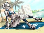  2014 4_toes anthro bikini blue_eyes breasts butt canine claws clothing dalmatian dog evilart female hair high_heels kararesch looking_at_viewer mammal solo swimsuit toe_claws toes white_hair 
