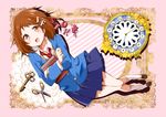  aida_miou book brown_hair clock juutora key kokuhaku_jikkou_iinkai school_uniform scissors short_hair 