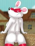  &lt;3 anthro breasts female looking_at_viewer looking_back mammal mario_bros mask mouse ms_mowz nintendo nude paper_mario pose public pussy rodent scrabble007 side_boob smile solo video_games 
