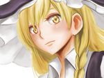  blonde_hair braid hat kirisame_marisa long_hair looking_at_viewer nip_to_chip portrait side_braid solo touhou witch_hat yellow_eyes 