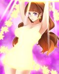  amanogawa_kirara bad_id bad_pixiv_id bangs blunt_bangs breasts brown_hair cleavage earrings glowing go!_princess_precure jewelry large_breasts lintanghaseo long_hair low-tied_long_hair precure purple_eyes solo star star_earrings transformation twintails 