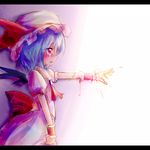  ayakashi_(monkeypanch) bad_id bad_pixiv_id bat_wings blood blue_hair blush crying crying_with_eyes_open hat letterboxed outstretched_arm outstretched_hand profile reaching red_eyes remilia_scarlet short_hair sketch solo sunlight tears touhou wings wrist_cuffs 