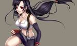  breasts cleavage final_fantasy final_fantasy_vii long_hair midriff red_eyes suspenders tifa_lockhart 