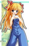  bad_id bad_pixiv_id blue_eyes denim kanon long_hair naked_overalls orange_hair overalls sawatari_makoto solo taiga_joe twintails 