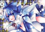  bad_id bad_pixiv_id blue_eyes blue_hair bow cirno sanada_nako short_hair solo touhou wings 