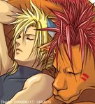  cloud_strife final_fantasy final_fantasy_vii lowres red_xiii sleeping 