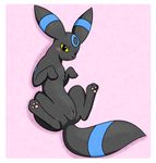 anus blush butt eeveelution female feral kyoushiro looking_at_viewer lying nintendo on_back pawpads paws pok&eacute;mon pussy shiny_pok&eacute;mon simple_background solo spread_legs spreading umbreon video_games 