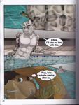  bulge clothing comic fasttrack37d feline fur male mammal muscles mustelid otter pool speedo swimming swimsuit water 