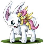  2014 angel_(mlp) black_eyes equine feral fluttershy_(mlp) friendship_is_magic fur green_eyes hair horse lagomorph mammal mounting my_little_pony open_mouth pegasus pink_fur pink_hair pink_nose pony rabbit size_difference smile tailzkip teeth tongue tuft white_hair wings yellow_fur 