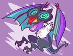  abstract_background ambiguous_gender bat looking_at_viewer mammal nintendo noivern open_mouth pok&eacute;mon solo teeth tongue vaporotem video_games yellow_eyes 