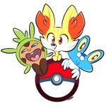  ambiguous_gender amphibian brown_fur chespin cute fennekin froakie frog fur looking_at_viewer mammal nintendo open_mouth orange_eyes pok&eacute;ball pok&eacute;mon rodent teeth vaporotem video_games yellow_fur yellow_sclera 