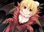  1girl blonde_hair breasts himegari_dungeon_meister large_breasts lily_(himegari_dungeon_meister) red_eyes wings yakuri 