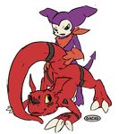  2014 alpha_channel ambiguous_gender animated anthro bandai bent_over claws dacad digimon duo edit gloves guilmon impmon looking_back nude open_mouth penetration plain_background raised_tail scalie sex size_difference small_dom_big_sub tongue tongue_out transparent_background 