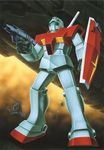  ball_(gundam) gm_(mobile_suit) gun gundam mecha mobile_suit_gundam official_art scan shield space space_craft weapon 