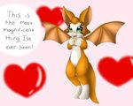  &lt;3 2012 anthro bat cookie cute dust:_an_elysian_tail english_text female fidget fur green_eyes mammal membranous_wings nimbat open_mouth orange_fur pink_background plain_background solo text video_games wafflefox white_fur wings 