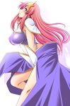  blush breasts covered_nipples gloves grin gundam gundam_seed gundam_seed_destiny hair_ornament highleg highleg_leotard large_breasts leotard long_hair meer_campbell pink_hair purple_eyes purple_leotard revision shadow shiny shiny_clothes skirt smile solo star star_hair_ornament tonpuu 