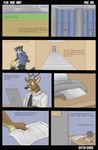  2013 anthro antlers canine cervine clothed clothing comic deer english_text fur horn male mammal open_mouth oral penis rotten_robbie school sex teacher text 