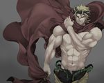  cape dio_brando headband jojo_no_kimyou_na_bouken kisarazu_tetsuya male_focus muscle muted_color shirtless solo 