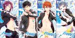  abs bad_id bad_pixiv_id black_hair blue_eyes copyright_name free! grey_hair grin jacket jammers male_focus male_swimwear matsuoka_rin mikoshiba_momotarou multiple_boys nitori_aiichirou open_mouth orange_hair playback red_eyes red_hair smile stopwatch swim_briefs swimwear track_jacket watch yamazaki_sousuke yellow_eyes 