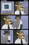  2013 anthro butt canine cervine clothed clothing comic deer english_text fur jerry_(character) male mammal open_mouth rotten_robbie school smile teacher text 