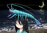  animal bad_id bad_pixiv_id black_hair blue_eyes glasses long_hair original school_uniform serafuku shrimp solo tsukumizu_yuu 