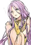  bad_id bad_pixiv_id blue_eyes hachisuka_kotetsu japanese_clothes long_hair male_focus parted_lips purple_hair simple_background sketch solo sweat tobi_(one) touken_ranbu upper_body very_long_hair white_background 