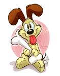  2014 bone canine cute dog fur garfield_(series) looking_at_viewer male mammal odie solo tan_fur thedoggygal tongue 
