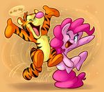  2014 blue_eyes crossover cute duo equine eyelashes eyes_closed feline female friendship_is_magic fur hair horse male mammal my_little_pony one_eye_closed open_mouth orange_fur pink_fur pink_hair pinkie_pie_(mlp) pony teeth thedoggygal tiger tigger tongue winnie_the_pooh_(franchise) yellow_fur 