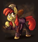  2014 apple_bloom_(mlp) backpack baseball_bat clementine equine eyelashes female friendship_is_magic fur hair hat horse mammal my_little_pony pony red_hair solo the_walking_dead thedoggygal yellow_fur 