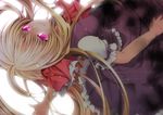  blonde_hair glowing glowing_eyes hair_ribbon long_hair older red_eyes ribbon rumia short_sleeves skirt smile touhou very_long_hair yanagise 