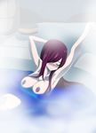  1girl anime bath breasts ecchi erza_scarlet fairy_tail female girl kunaix nipple nipples nude red_hair relaxed smile 