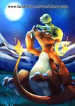  blitzdrachin charmander charmeleon chubby cute cuteness dinosaur fatty fire invalid_background lizard night nintendo open_mouth overweight painting paws pok&eacute;mon reptile scalie video_games 