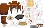  absurdres artist_name blue_eyes brown_hair character_name chibi el_joey highres labcoat makise_kurisu necktie paper_cutout papercraft solo steins;gate watermark web_address 