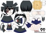  another artist_name black_hair character_name chibi el_joey eyepatch highres misaki_mei paper_cutout papercraft red_eyes school_swimsuit school_uniform solo swimsuit watermark web_address 