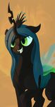  2015 absurd_res changeling dimfann fangs female feral friendship_is_magic green_eyes hair hi_res horn long_hair my_little_pony queen_chrysalis_(mlp) solo teeth wings 