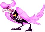  ambiguous_gender avian bird ghost hair helios_(artist) mystery_skulls necktie parrot pink_eyes pink_feathers pink_hair skull solo spirit 