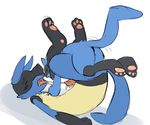  anal anal_penetration dacad duo eyes_closed lucario male male/male nintendo penetration penis pok&eacute;mon riolu size_difference small_dom_big_sub video_games 