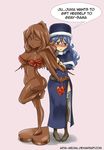  1girl arya blue_eyes blue_hair blush chocolate fairy_tail hat heart juvia_loxar 