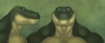  2015 abs anthro crocodile green_eye looking_at_viewer male muscles reptile ripped-saurian scalie solo 