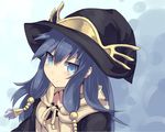  blue_eyes blue_hair blush duel_monster gishki_ariel hat long_hair normaland smile solo witch_hat yuu-gi-ou 